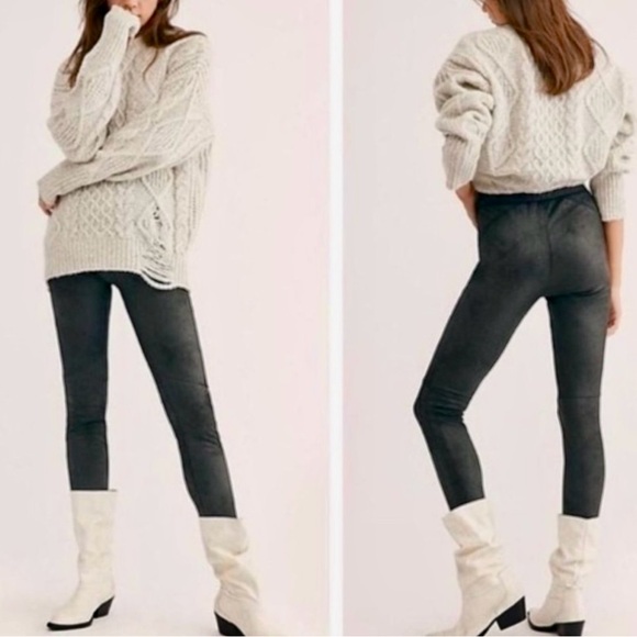 Free People vegan suede leggings - Picture 3 of 8